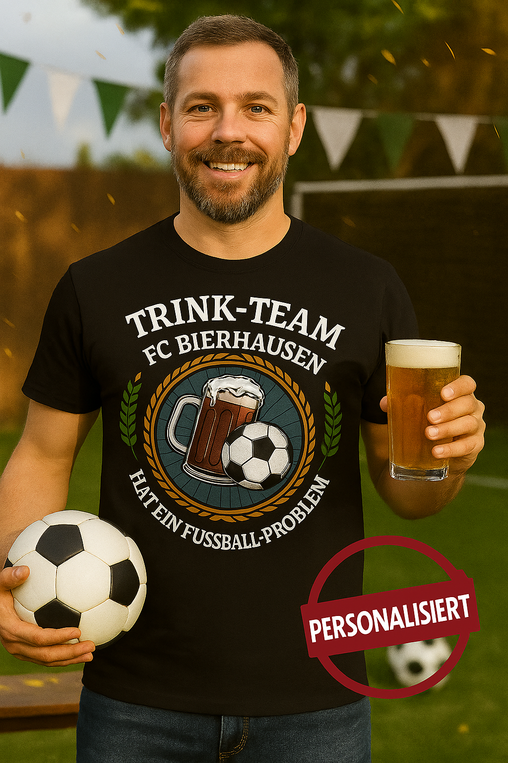 ⚽🍺Trinkteam FC Bierhausen Hat ein Fußball-Problem – Personalisiertes  Premium T-Shirt