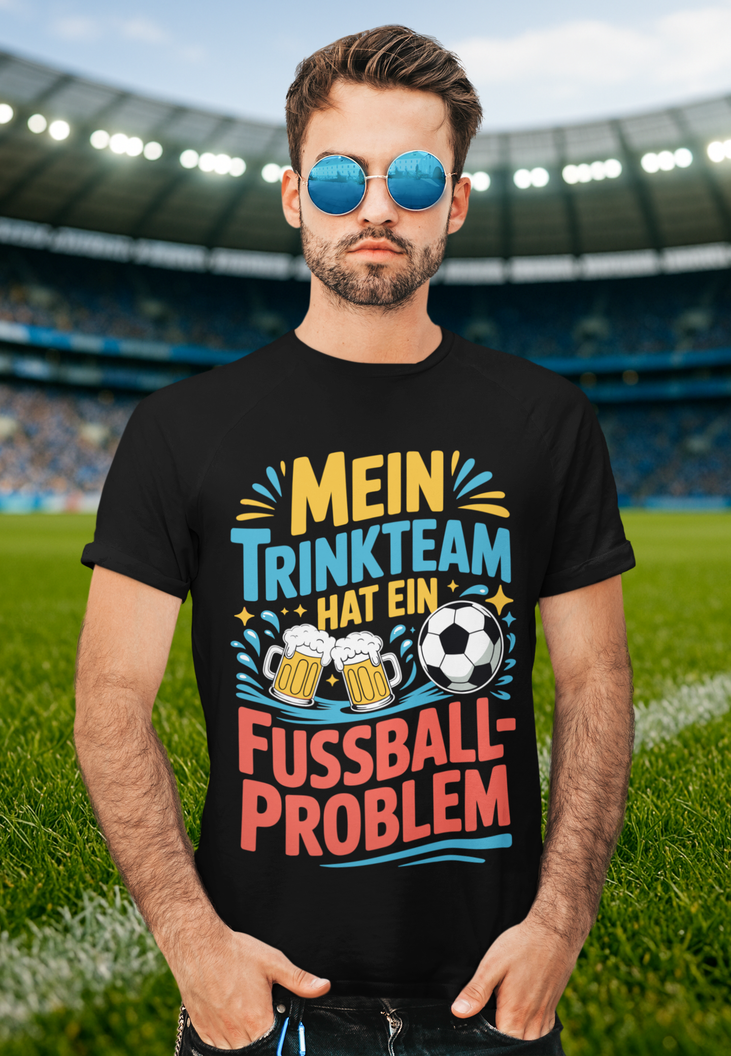 🍻 Mein Trink-Team hat ein Fußball-Problem T027  Premium T-Shirt