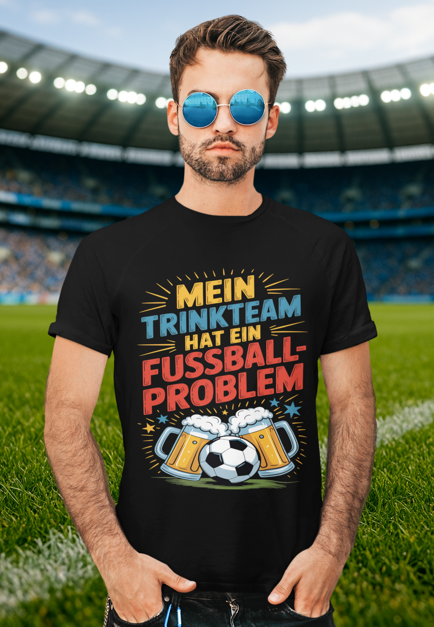 🍻 Mein Trink-Team hat ein Fußball-Problem T028 Premium T-Shirt