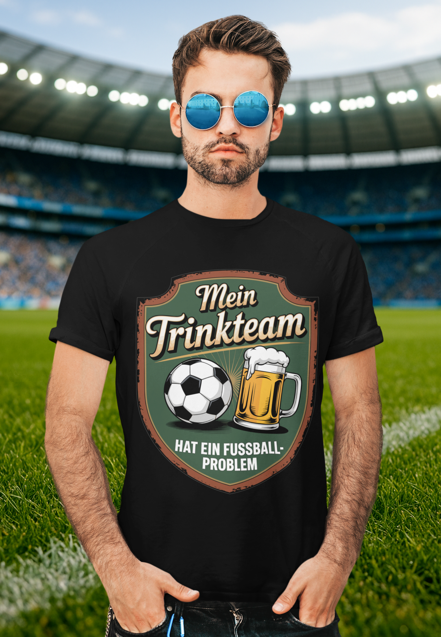 🍻 Mein Trink-Team hat ein Fußball-Problem – T030 Premium T-Shirt