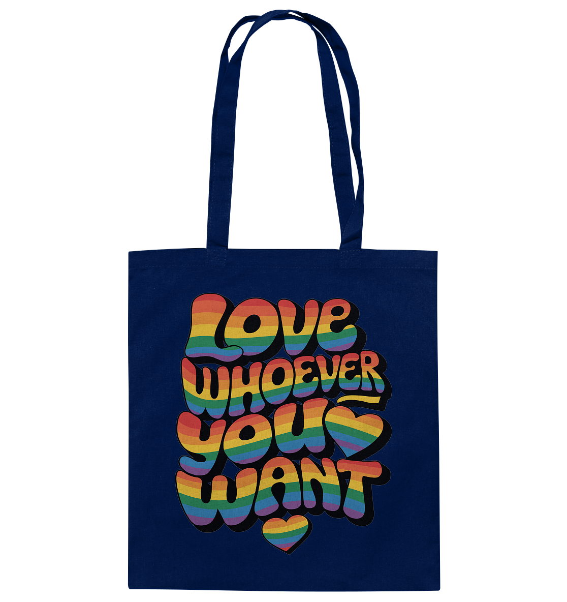 "Love whoever you want" – LGBTQ-Design - Baumwolltasche