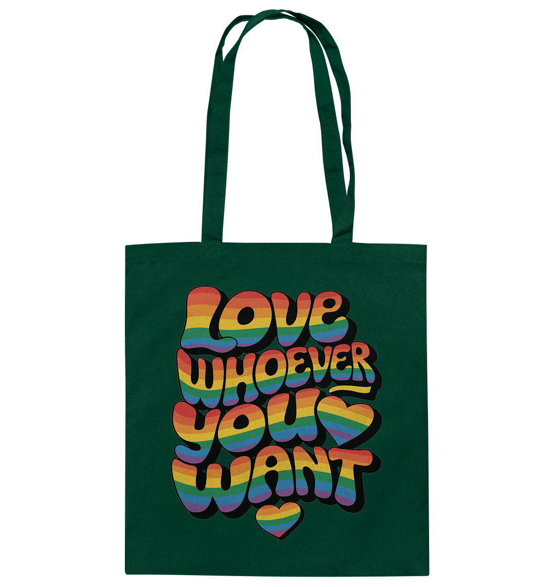 "Love whoever you want" – LGBTQ-Design - Baumwolltasche
