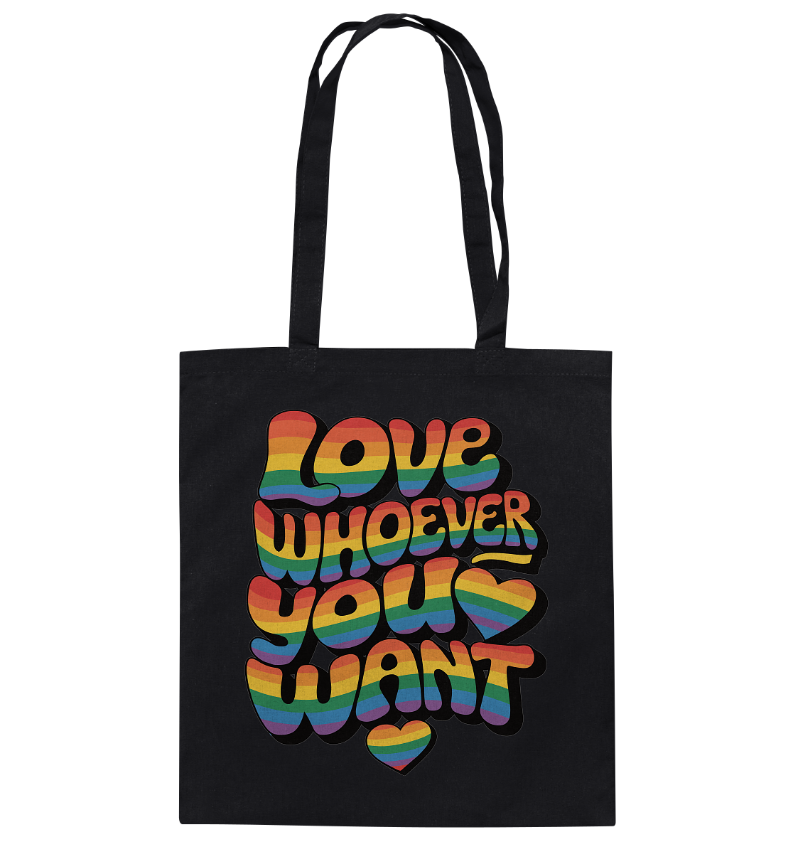 "Love whoever you want" – LGBTQ-Design - Baumwolltasche