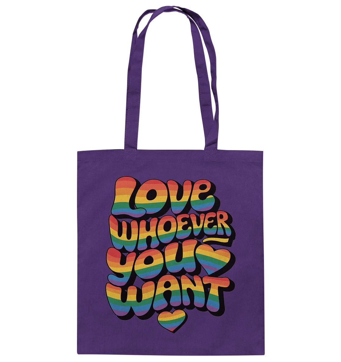"Love whoever you want" – LGBTQ-Design - Baumwolltasche
