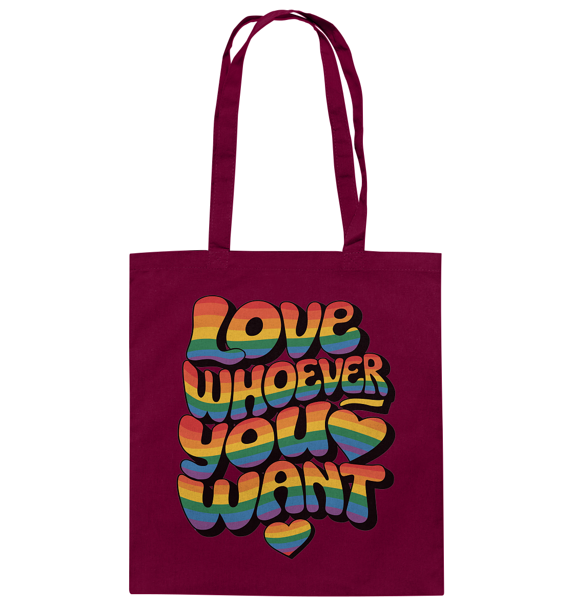"Love whoever you want" – LGBTQ-Design - Baumwolltasche