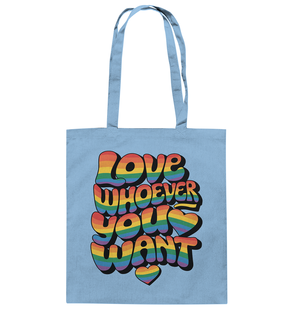 "Love whoever you want" – LGBTQ-Design - Baumwolltasche