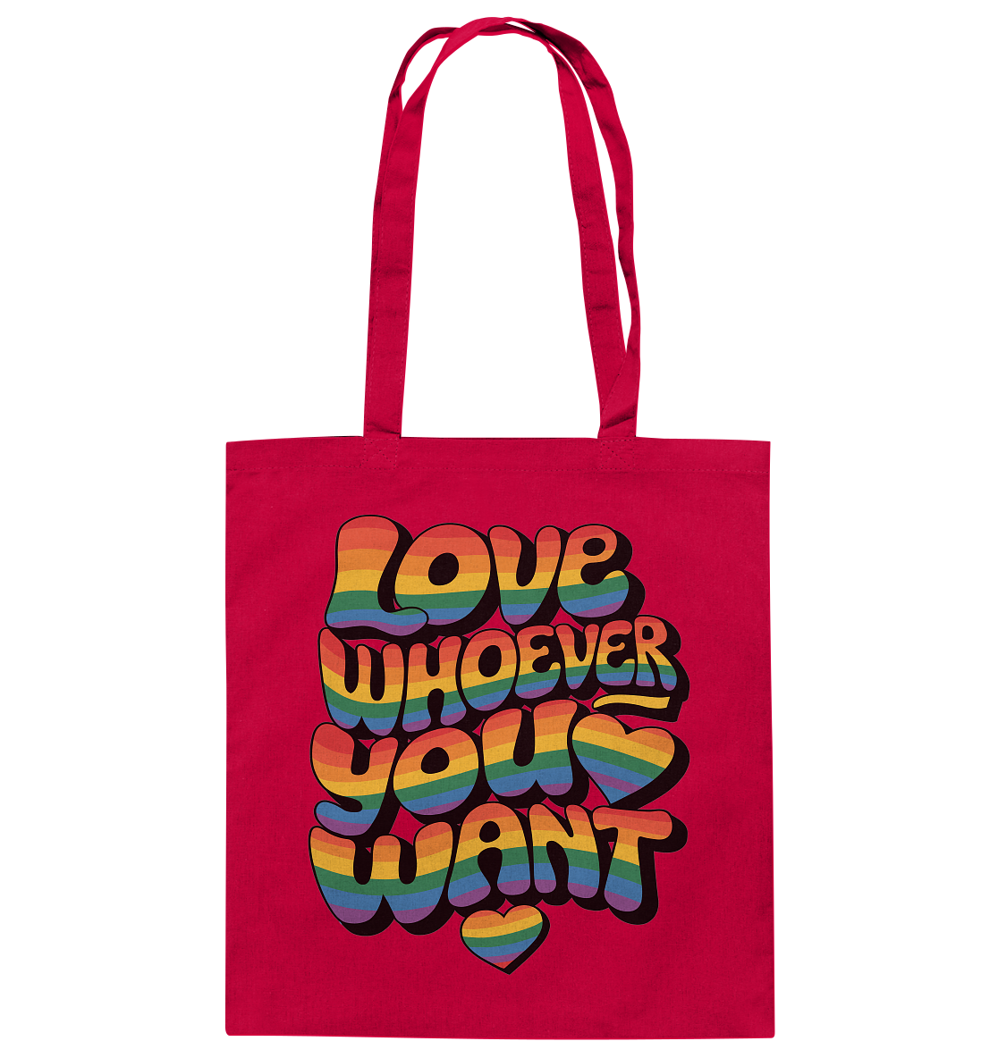 "Love whoever you want" – LGBTQ-Design - Baumwolltasche
