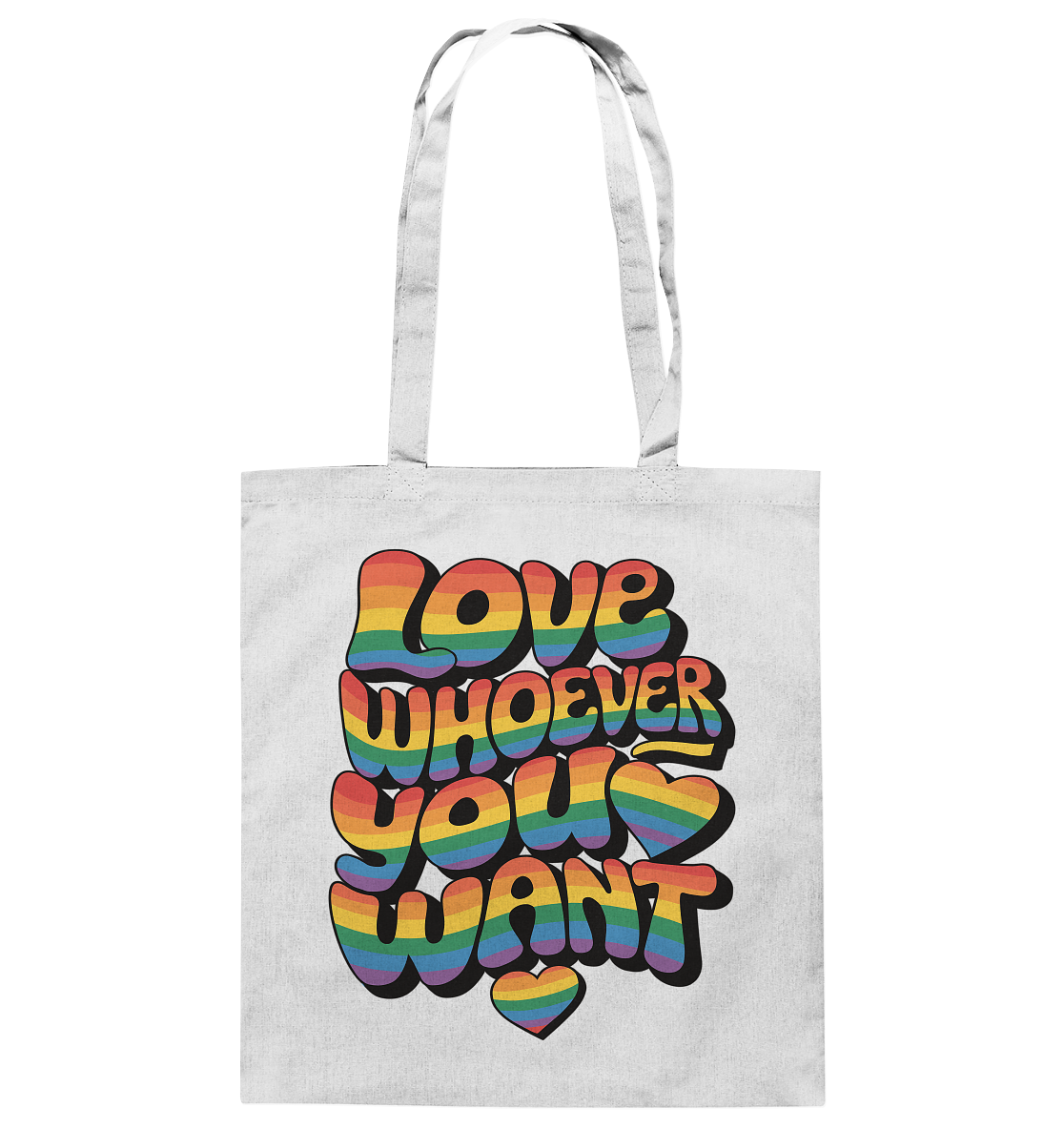 "Love whoever you want" – LGBTQ-Design - Baumwolltasche