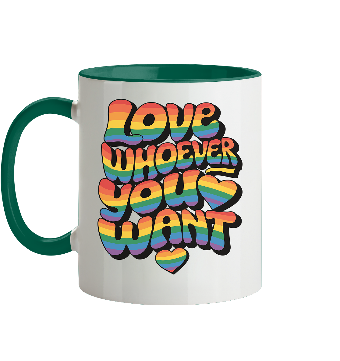 "Love whoever you want" – LGBTQ-Design - Tasse zweifarbig