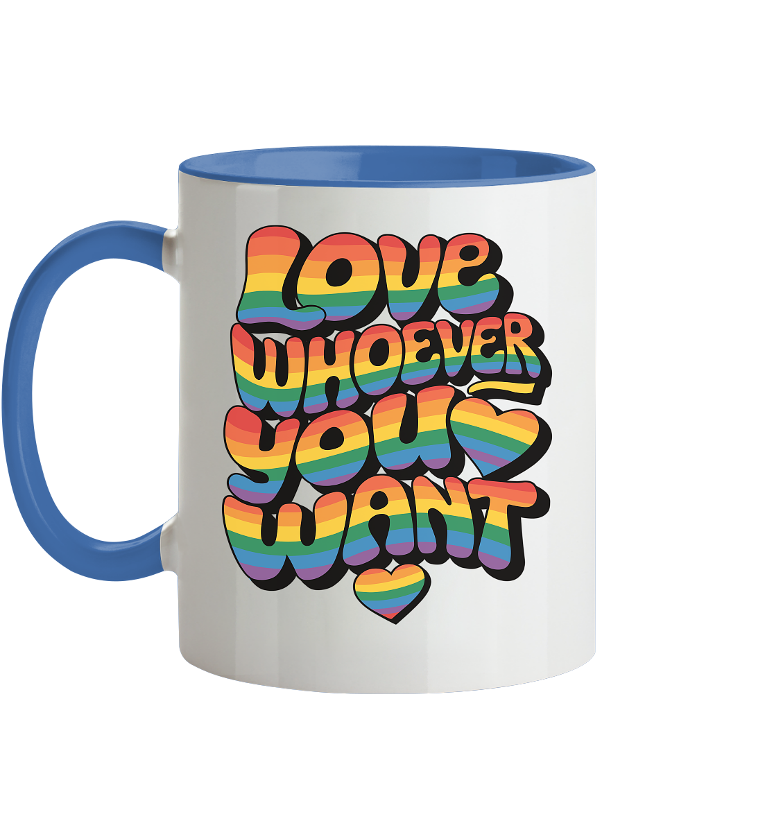 "Love whoever you want" – LGBTQ-Design - Tasse zweifarbig