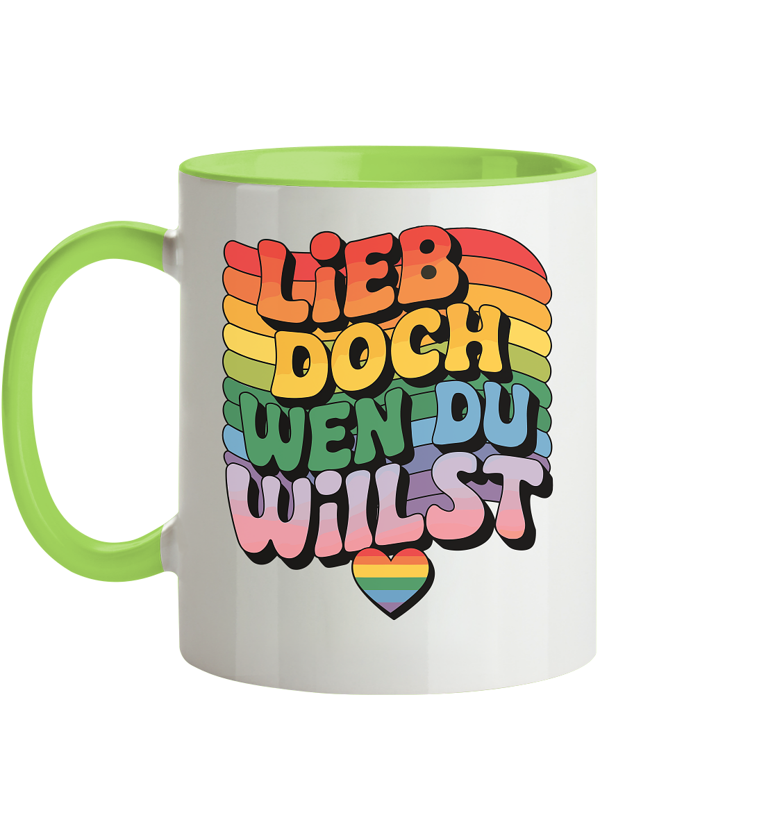 "Lieb doch, wen du willst" – LGBTQ-Design - Tasse zweifarbig