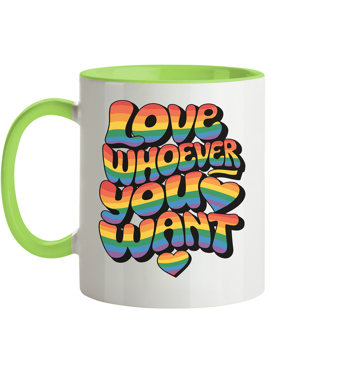"Love whoever you want" – LGBTQ-Design - Tasse zweifarbig