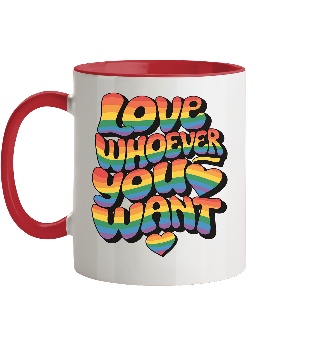 "Love whoever you want" – LGBTQ-Design - Tasse zweifarbig