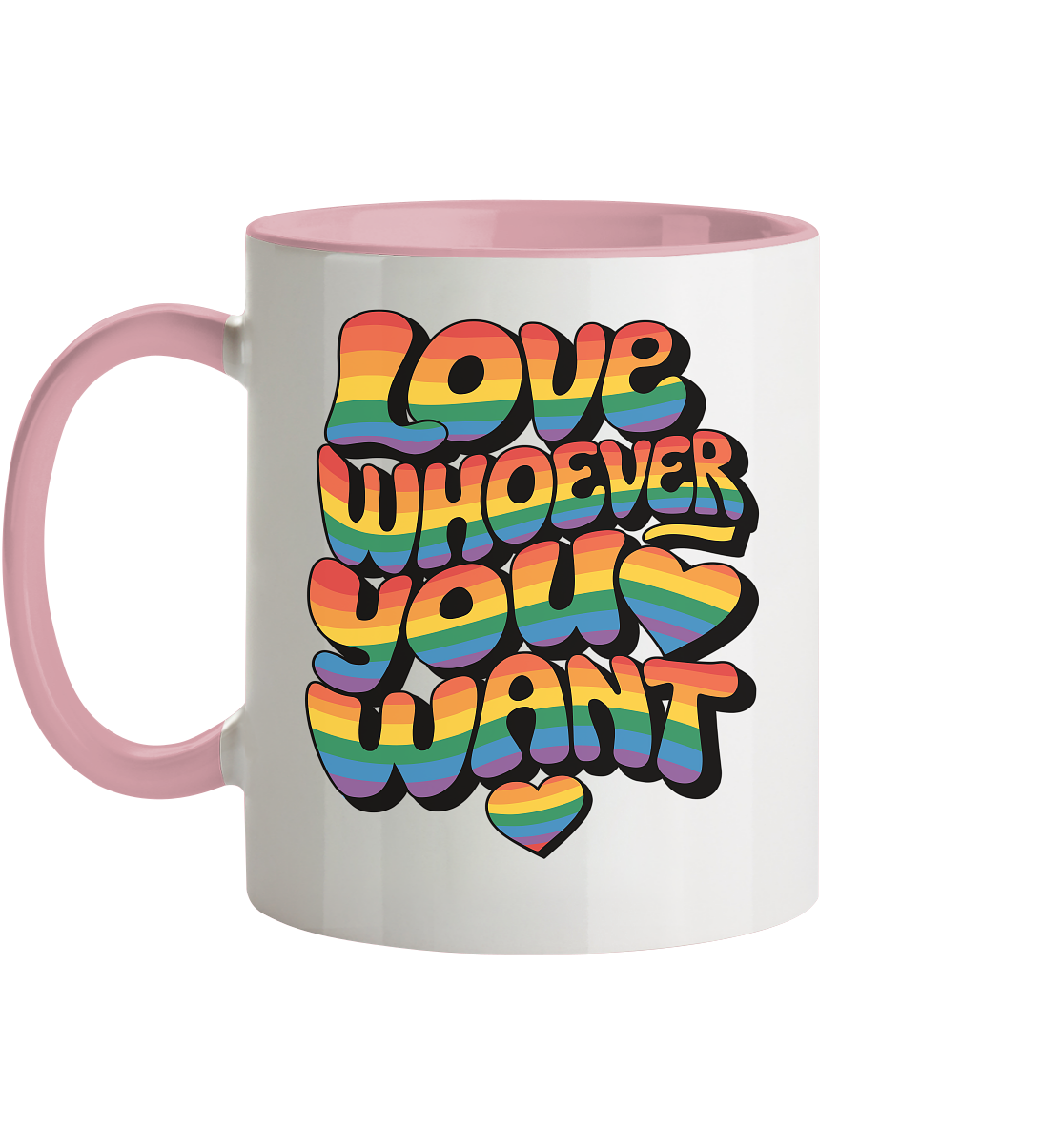 "Love whoever you want" – LGBTQ-Design - Tasse zweifarbig