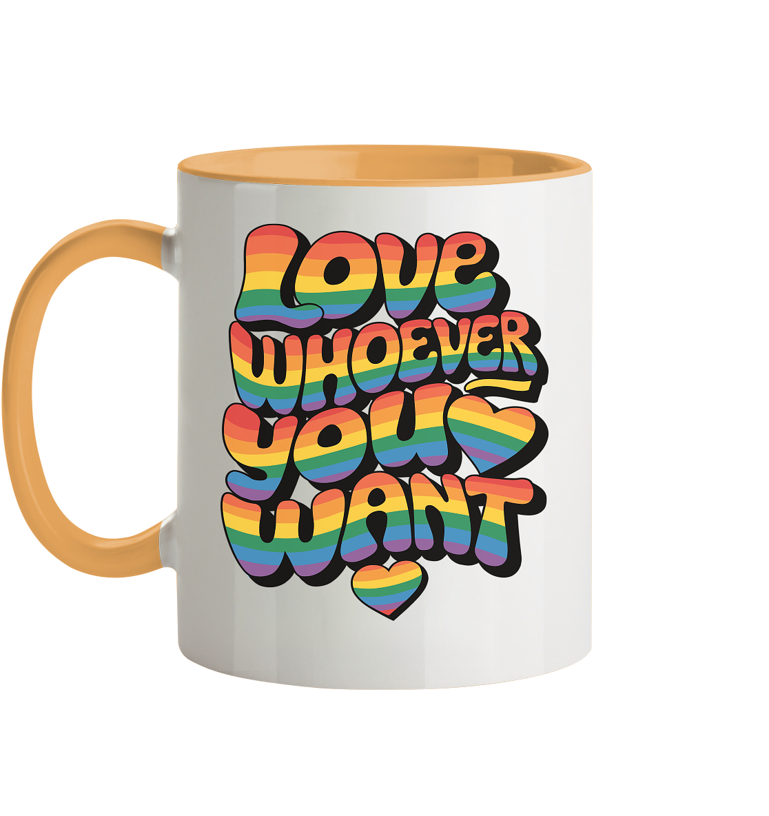 "Love whoever you want" – LGBTQ-Design - Tasse zweifarbig