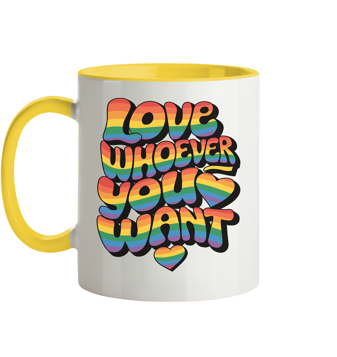 "Love whoever you want" – LGBTQ-Design - Tasse zweifarbig