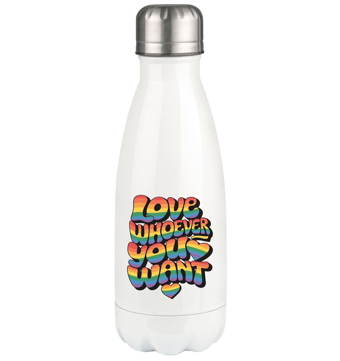 "Love whoever you want" – LGBTQ-Design - Thermoflasche 350ml