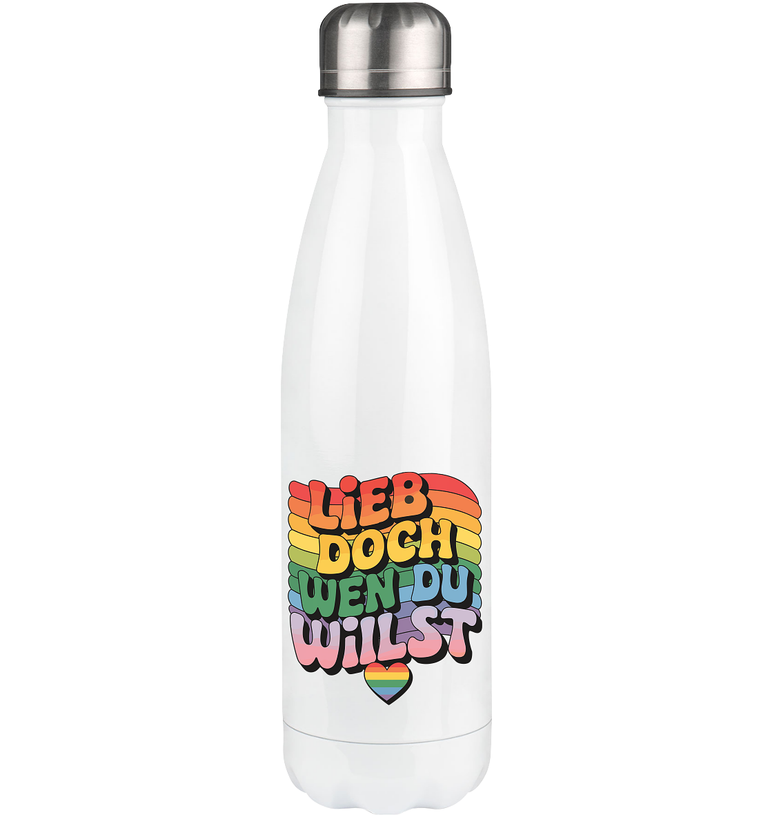 "Lieb doch, wen du willst" – LGBTQ-Design - Thermoflasche 500ml