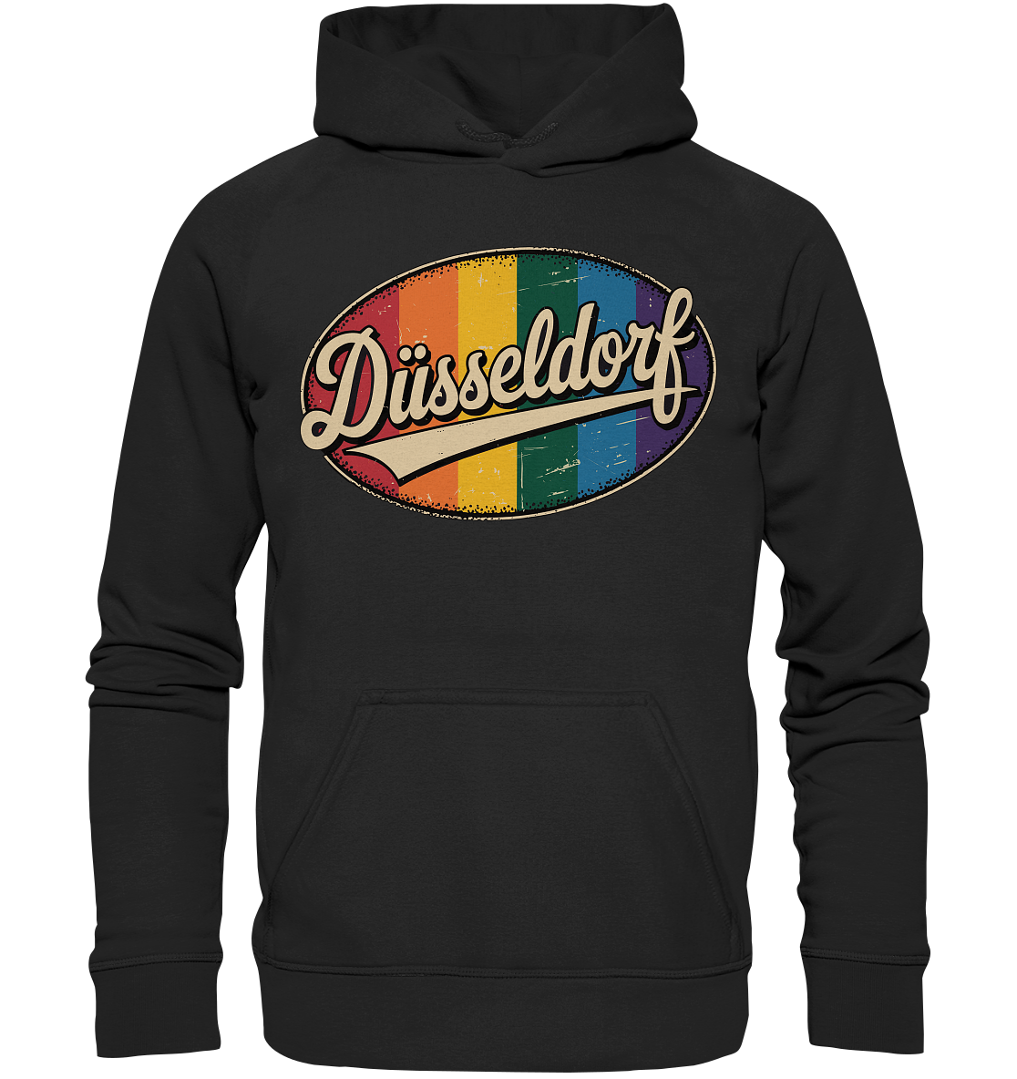 Düsseldorf Logo Retro – Stilvolle Nostalgie trifft modernen Look - Basic Unisex Hoodie