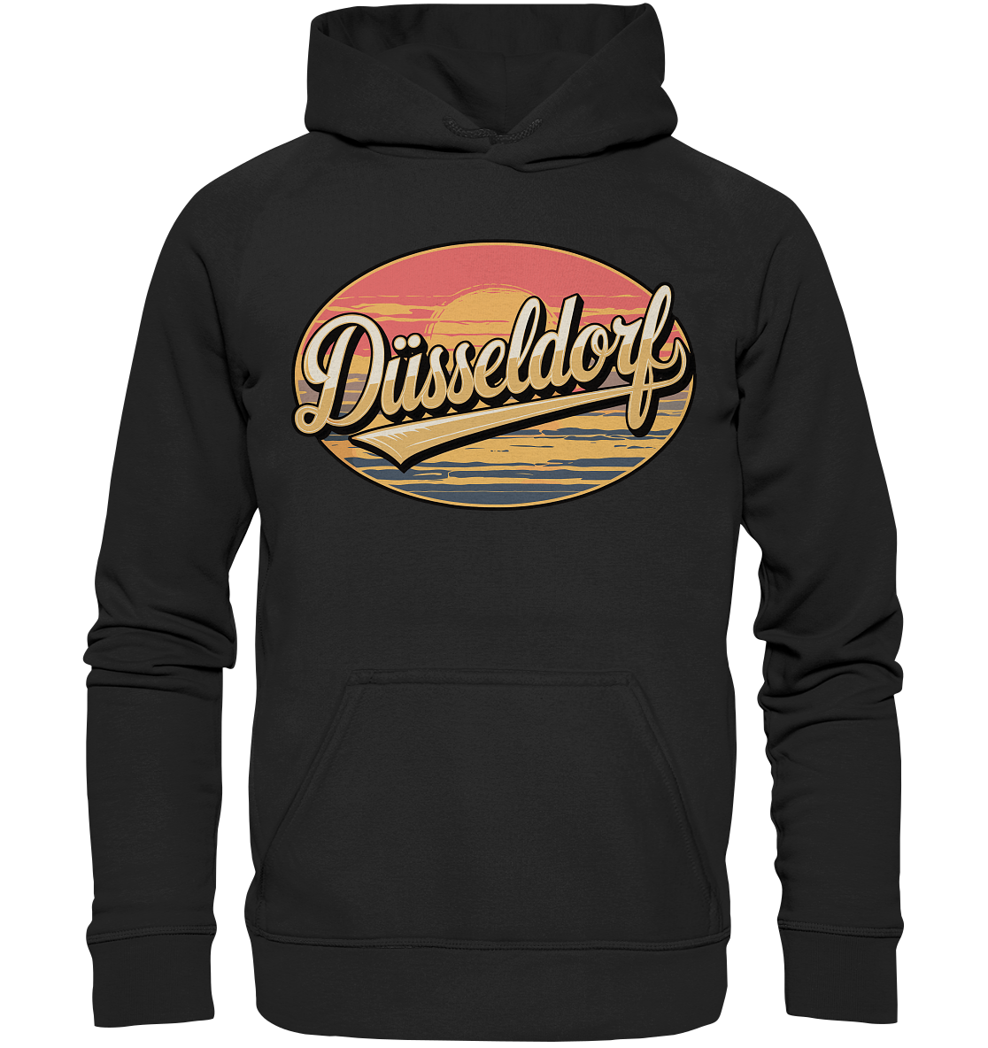 Düsseldorf Logo Retro – Stilvolle Nostalgie trifft modernen Look - Basic Unisex Hoodie