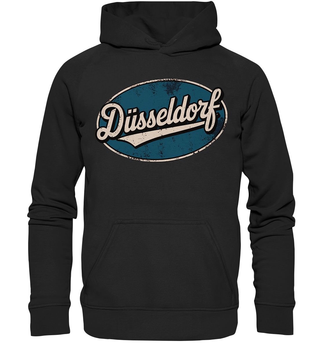 Düsseldorf Logo Retro – Stilvolle Nostalgie trifft modernen Look - Basic Unisex Hoodie