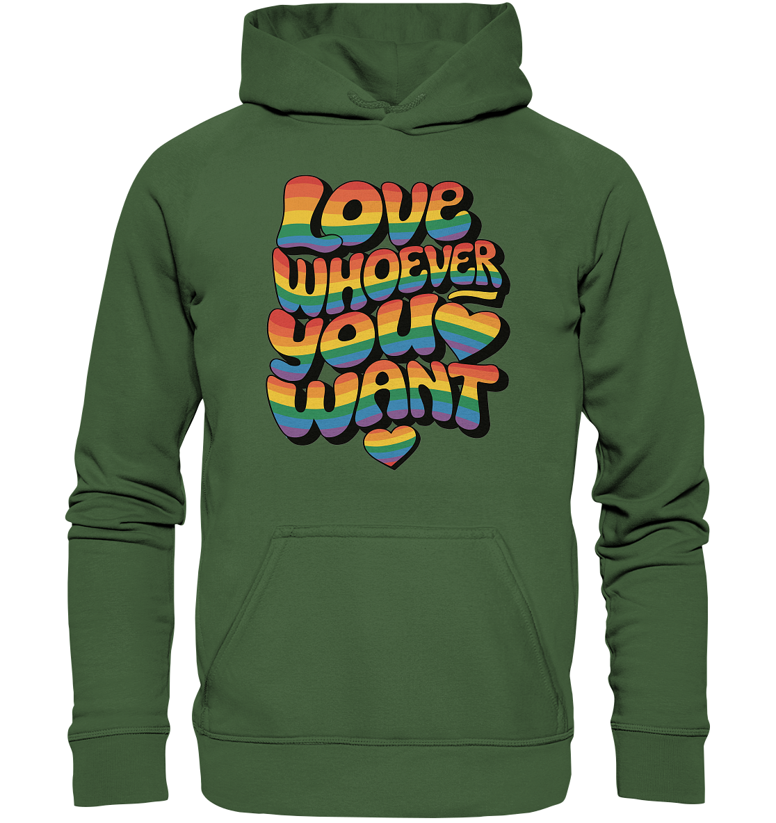 "Love whoever you want" – LGBTQ-Design - Basic Unisex Hoodie