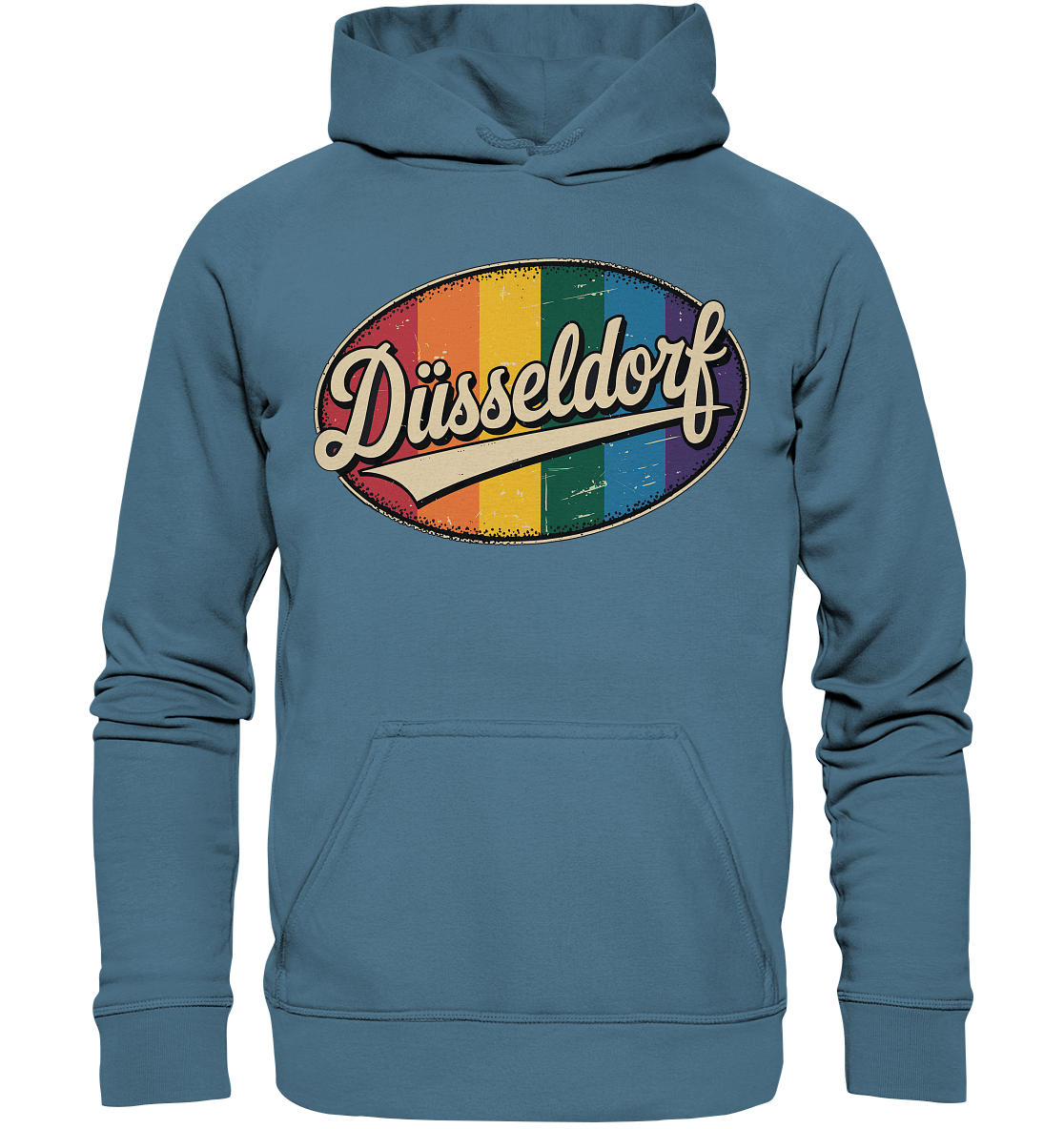 Düsseldorf Logo Retro – Stilvolle Nostalgie trifft modernen Look - Basic Unisex Hoodie