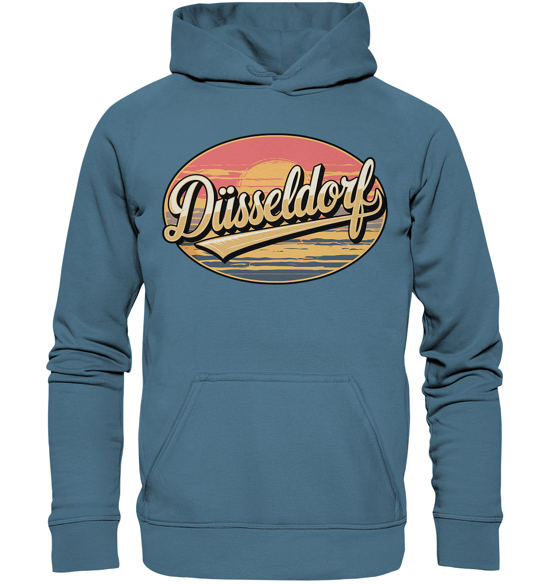 Düsseldorf Logo Retro – Stilvolle Nostalgie trifft modernen Look - Basic Unisex Hoodie