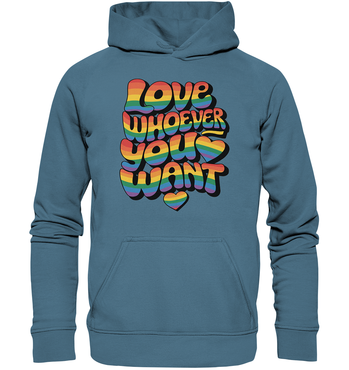 "Love whoever you want" – LGBTQ-Design - Basic Unisex Hoodie