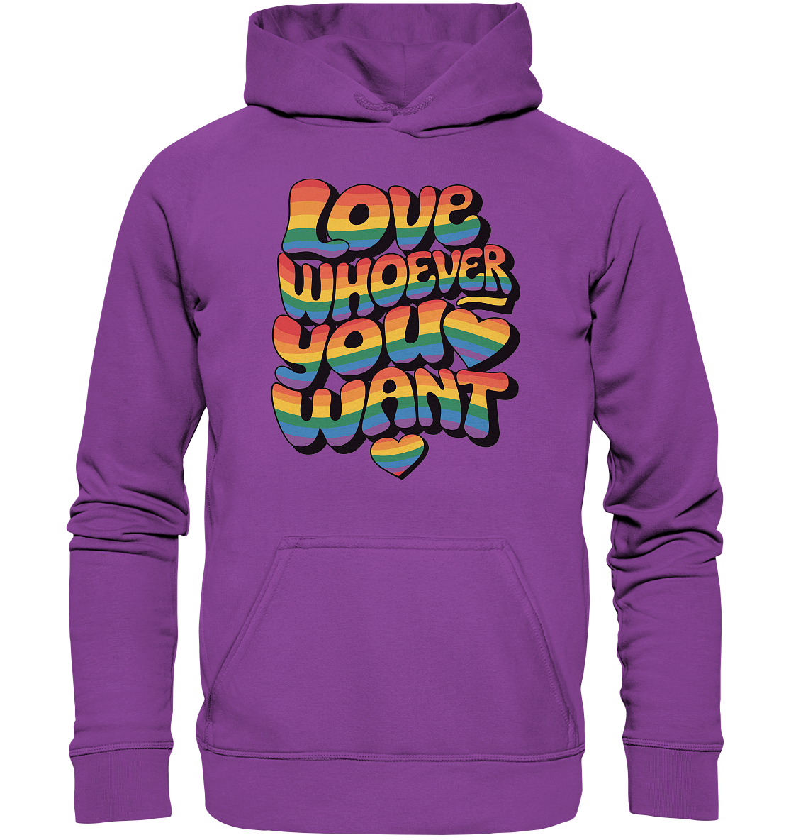 "Love whoever you want" – LGBTQ-Design - Basic Unisex Hoodie