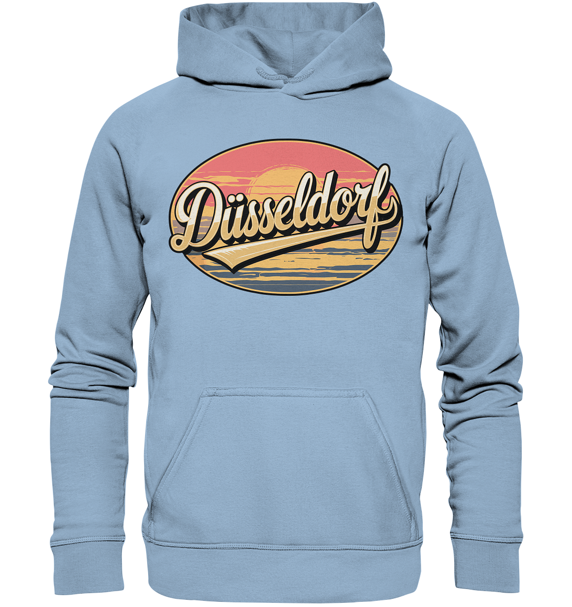 Düsseldorf Logo Retro – Stilvolle Nostalgie trifft modernen Look - Basic Unisex Hoodie