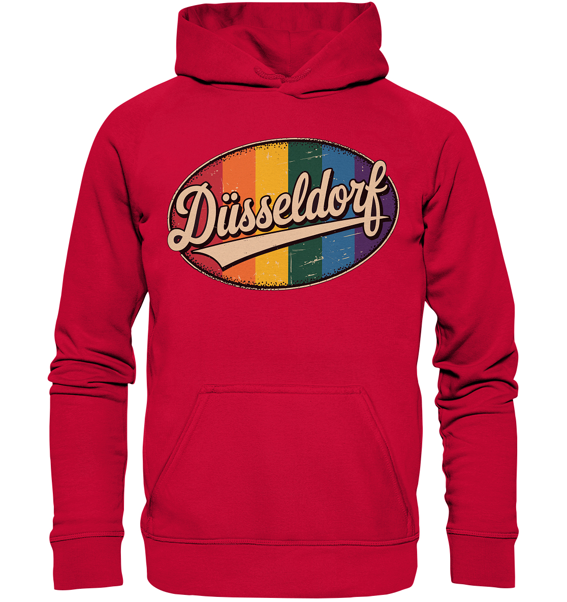 Düsseldorf Logo Retro – Stilvolle Nostalgie trifft modernen Look - Basic Unisex Hoodie