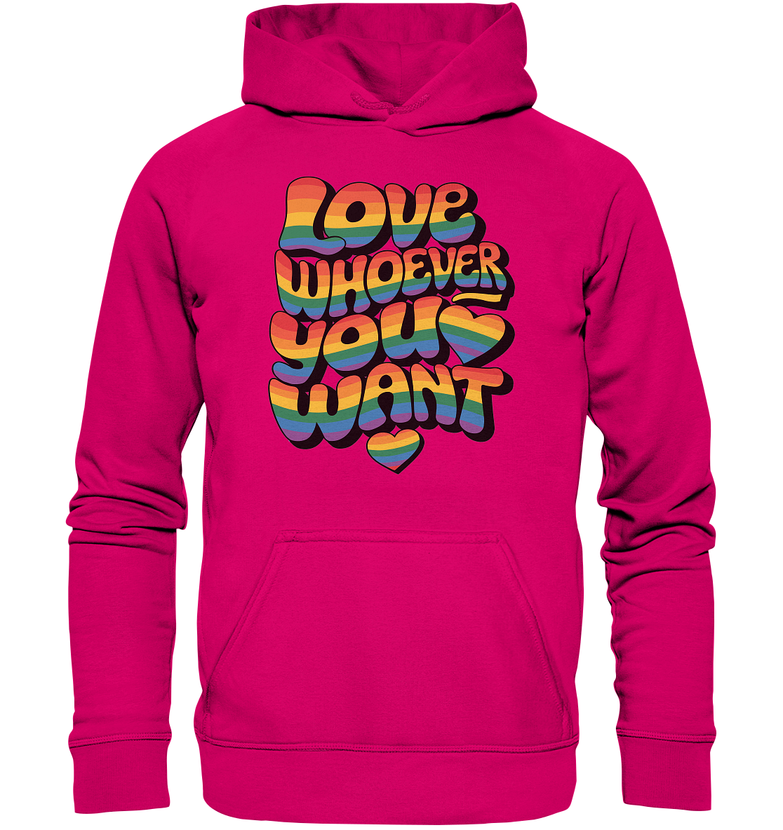 "Love whoever you want" – LGBTQ-Design - Basic Unisex Hoodie