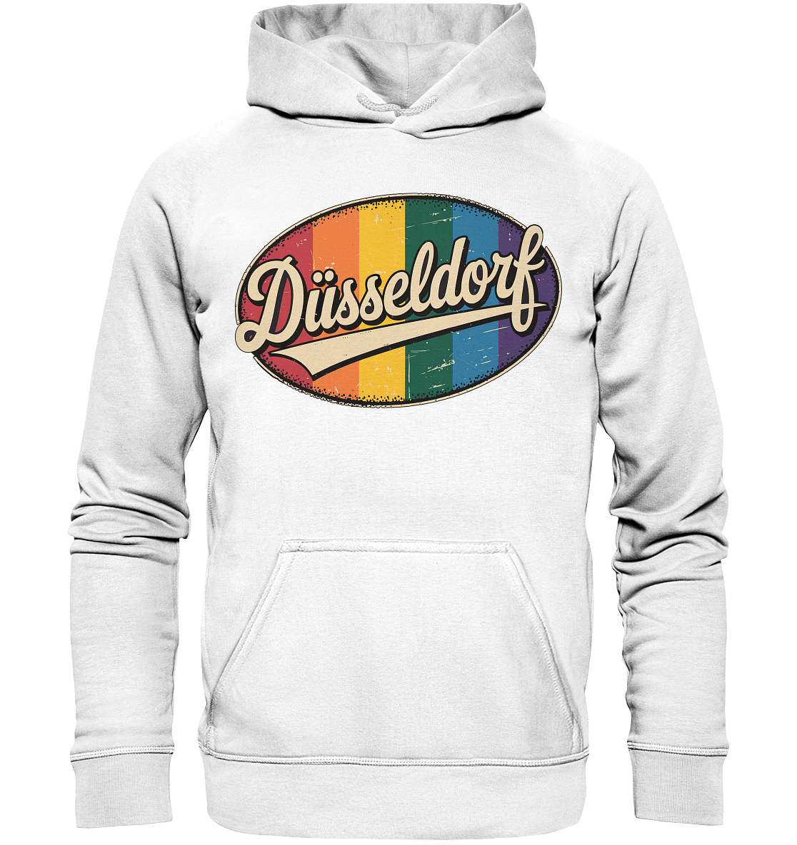Düsseldorf Logo Retro – Stilvolle Nostalgie trifft modernen Look - Basic Unisex Hoodie