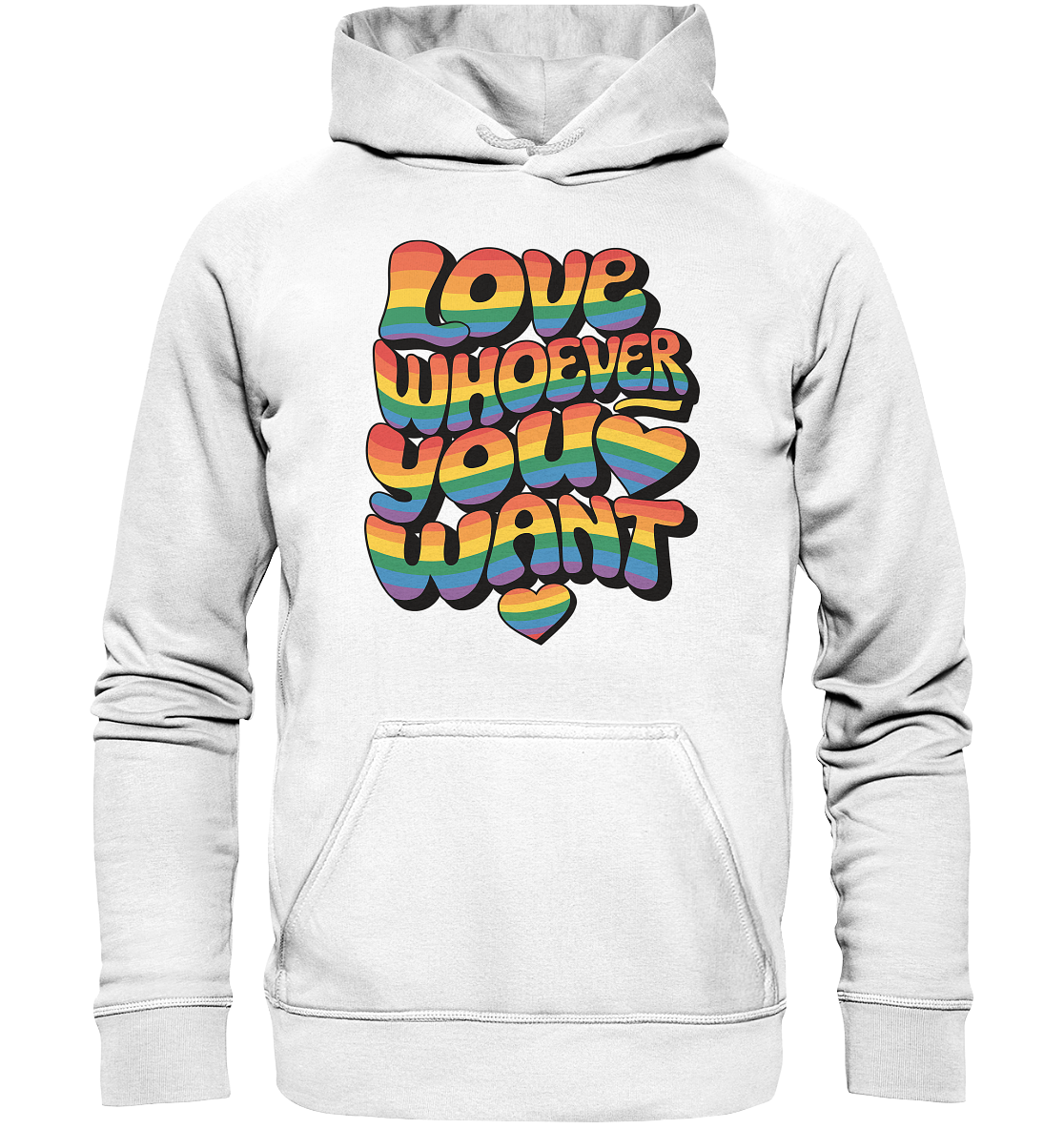 "Love whoever you want" – LGBTQ-Design - Basic Unisex Hoodie