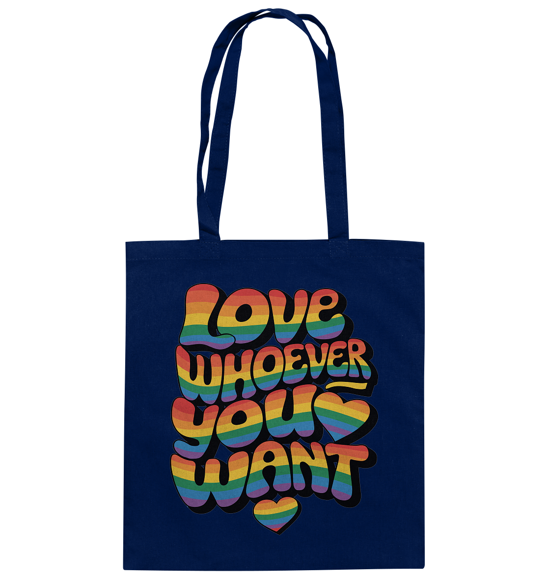 "Love whoever you want" – LGBTQ-Design - Baumwolltasche