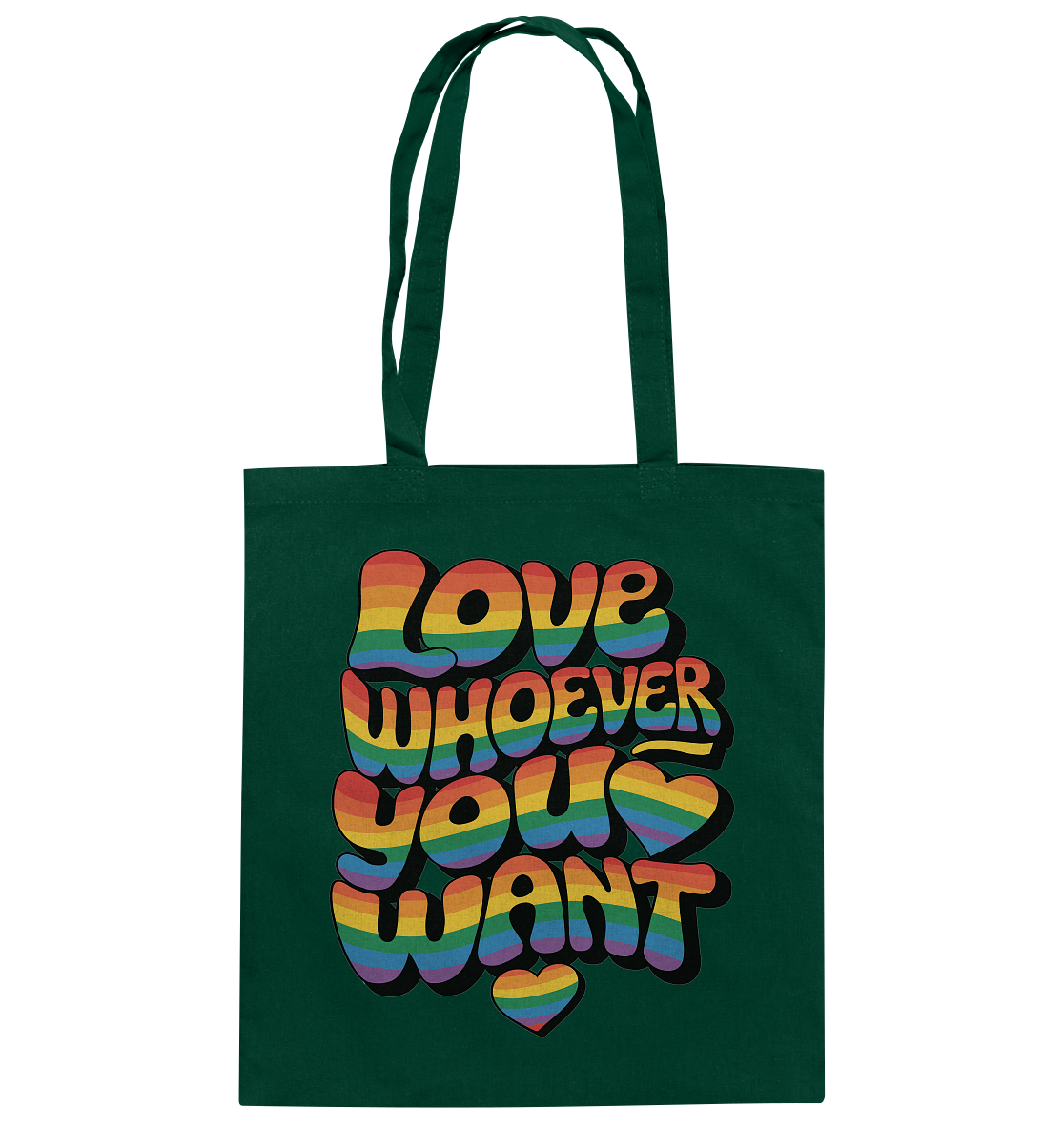 "Love whoever you want" – LGBTQ-Design - Baumwolltasche