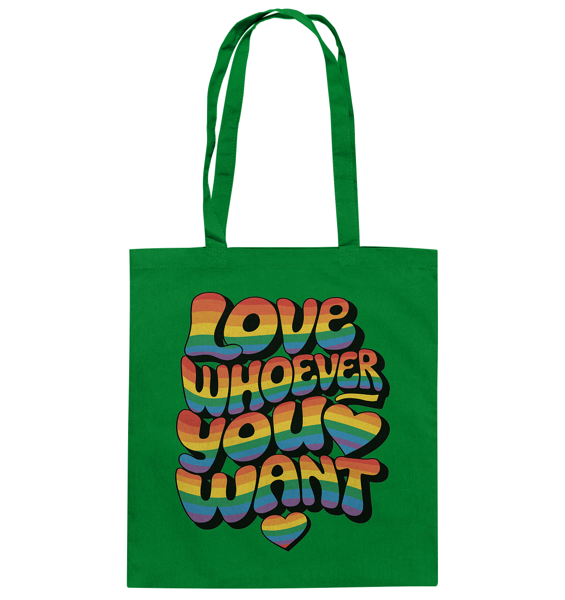 "Love whoever you want" – LGBTQ-Design - Baumwolltasche