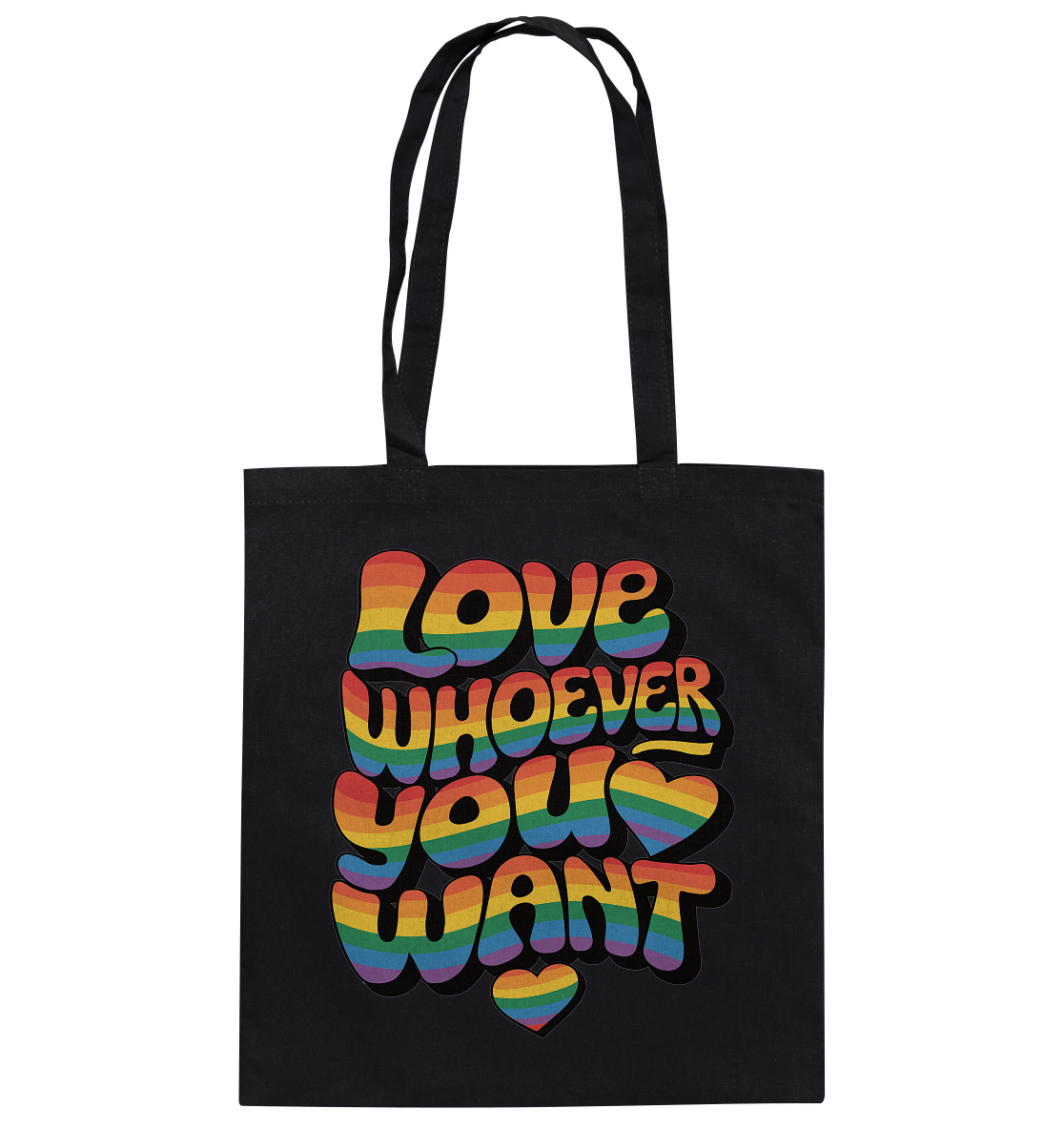 "Love whoever you want" – LGBTQ-Design - Baumwolltasche