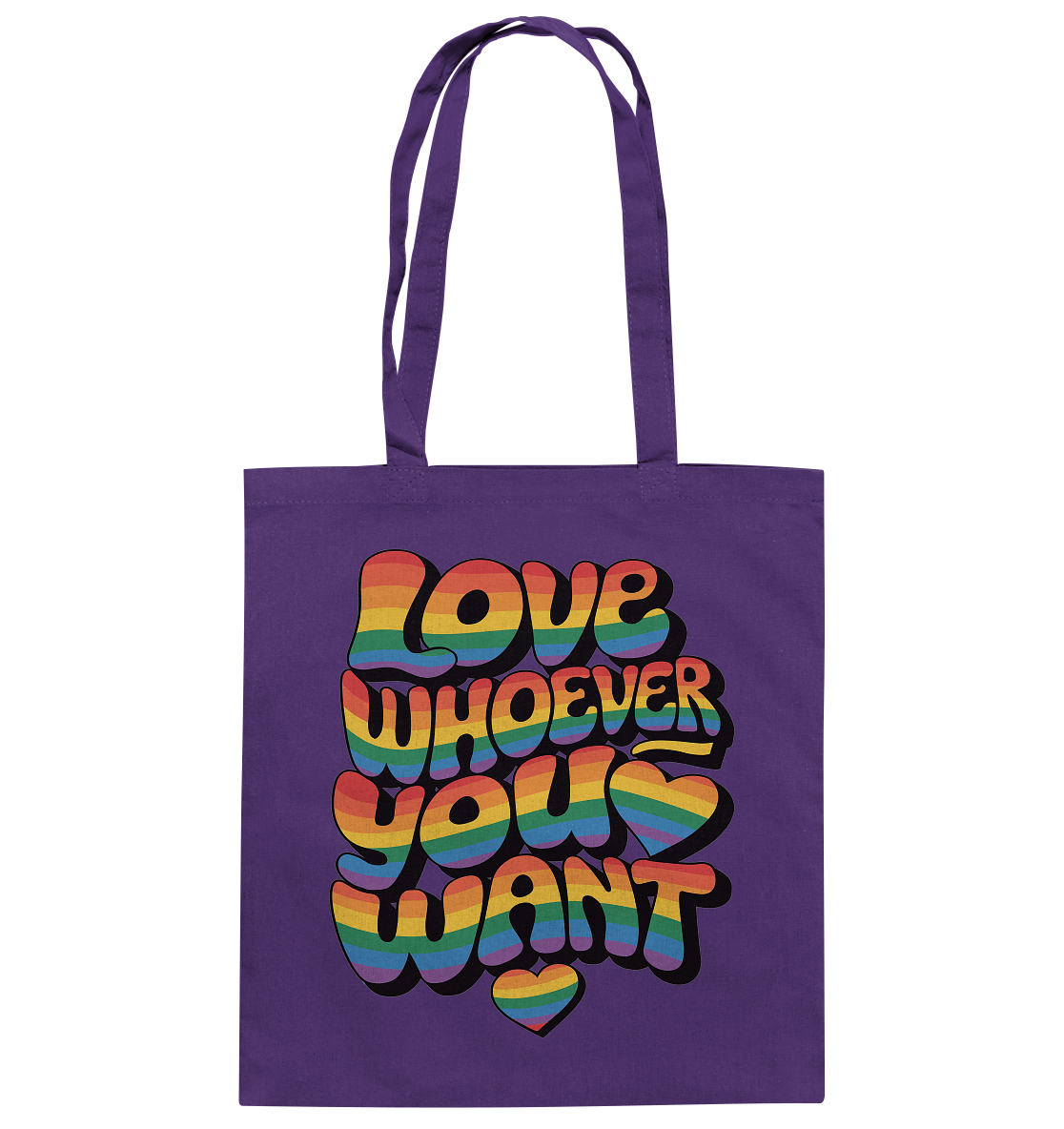 "Love whoever you want" – LGBTQ-Design - Baumwolltasche