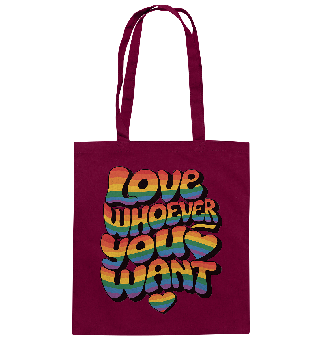 "Love whoever you want" – LGBTQ-Design - Baumwolltasche
