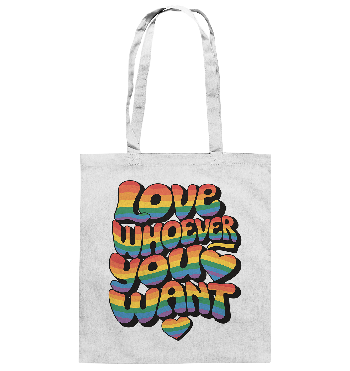 "Love whoever you want" – LGBTQ-Design - Baumwolltasche
