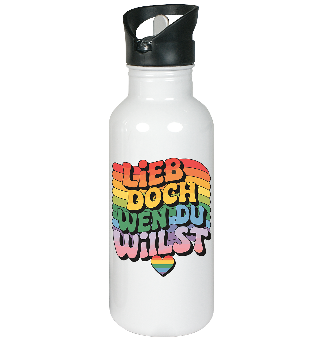 "Lieb doch, wen du willst" – LGBTQ-Design - Edelstahl-Trinkflasche