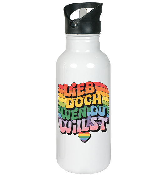 "Lieb doch, wen du willst" – LGBTQ-Design - Edelstahl-Trinkflasche