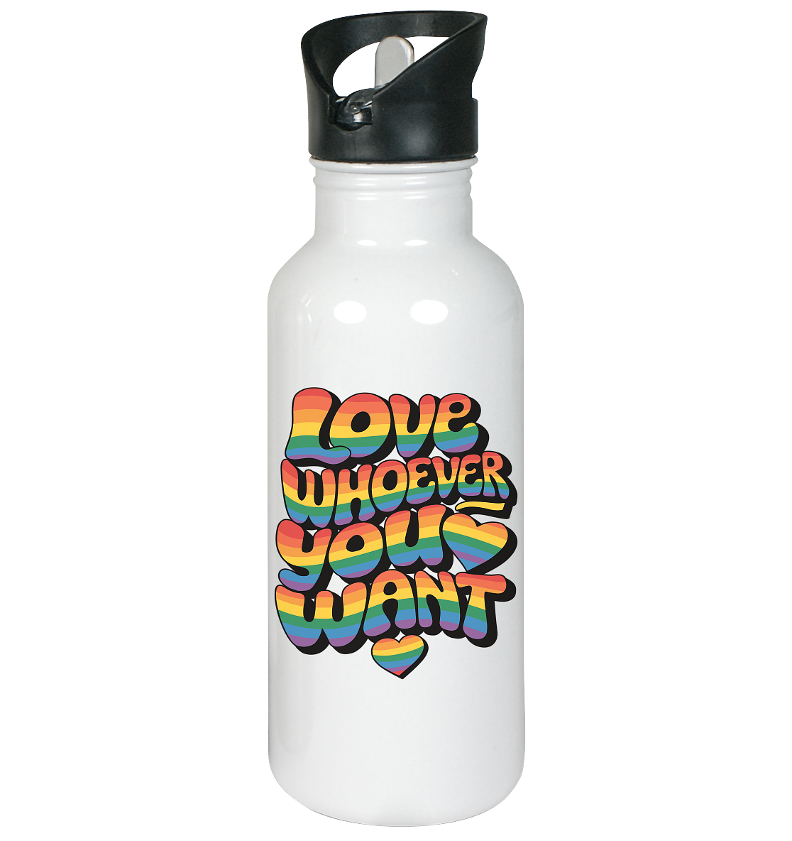 "Love whoever you want" – LGBTQ-Design - Edelstahl-Trinkflasche