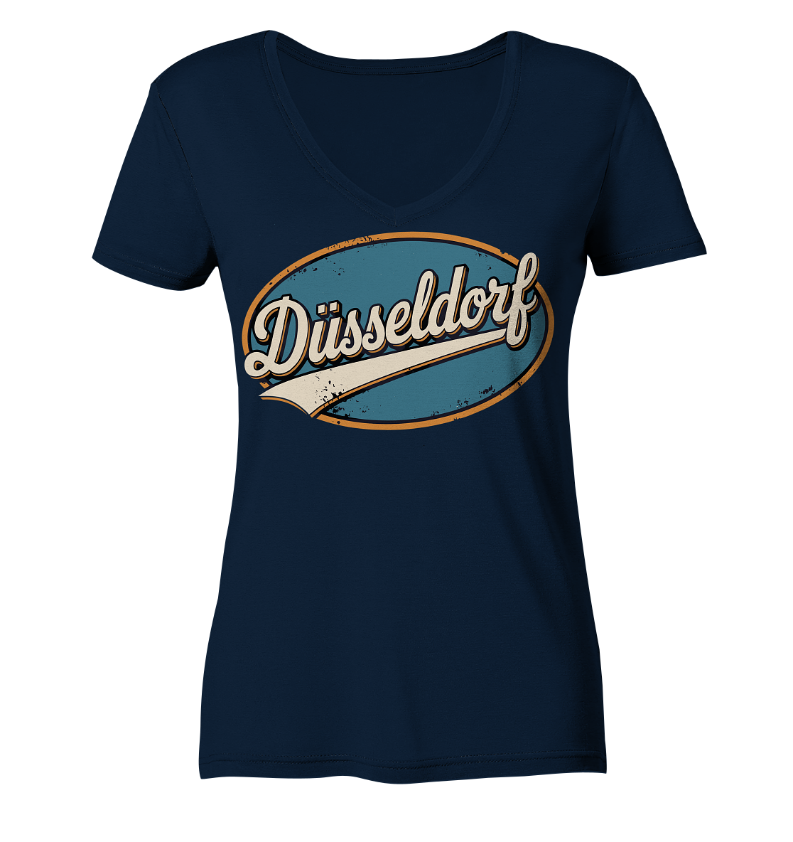 Düsseldorf Retro – Stilvolle Nostalgie trifft modernen Look - Ladies V-Neck Shirt