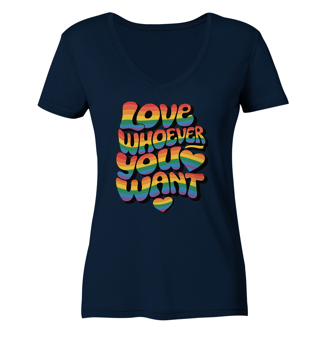 "Love whoever you want" – LGBTQ-Design - Ladies V-Neck Shirt