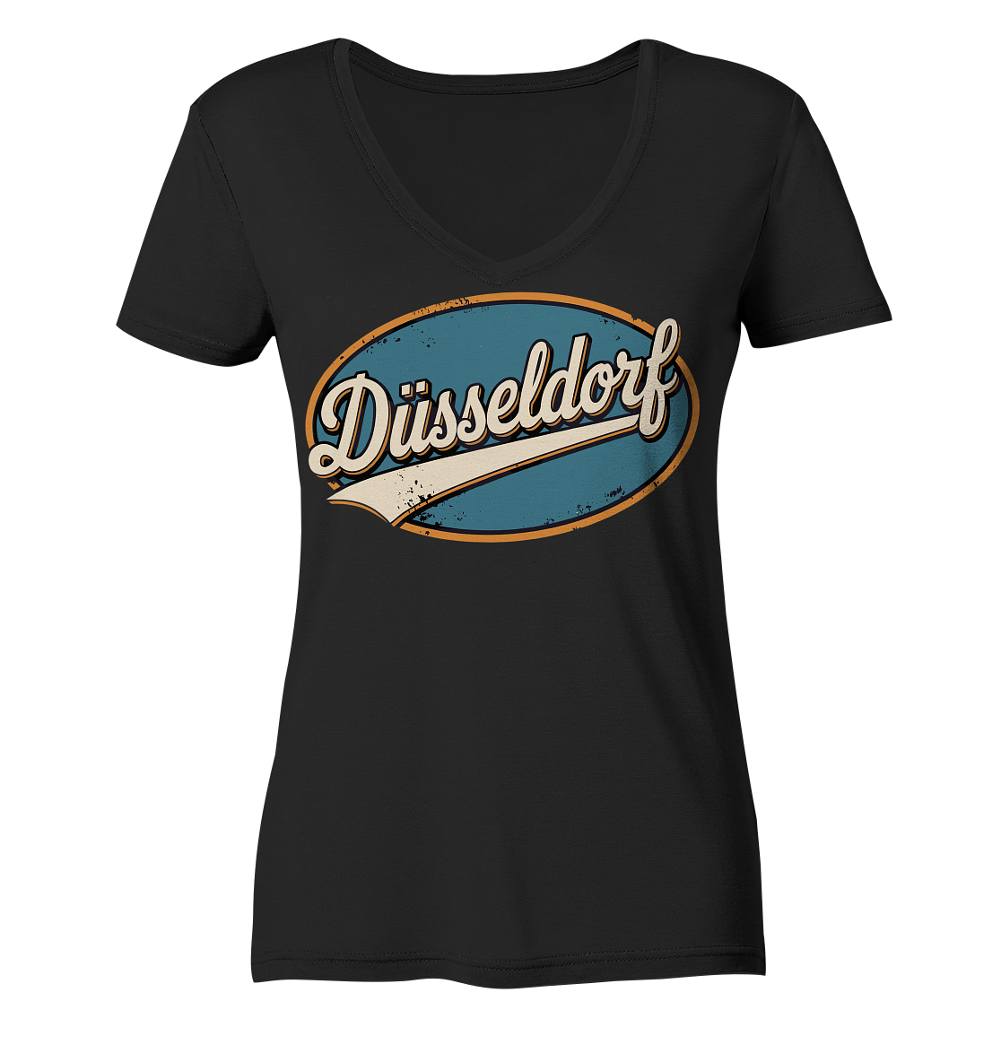 Düsseldorf Retro – Stilvolle Nostalgie trifft modernen Look - Ladies V-Neck Shirt