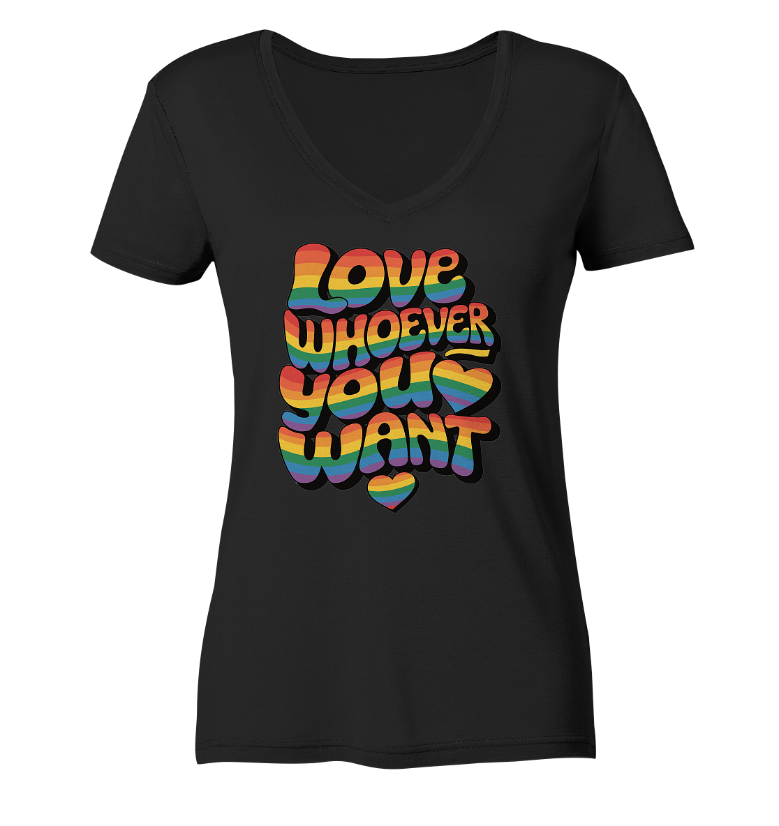"Love whoever you want" – LGBTQ-Design - Ladies V-Neck Shirt