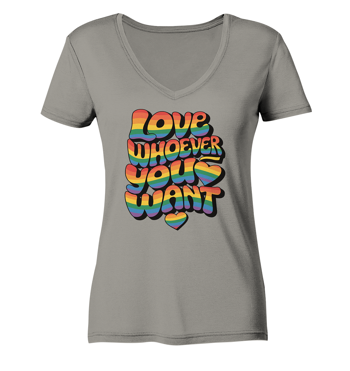 "Love whoever you want" – LGBTQ-Design - Ladies V-Neck Shirt
